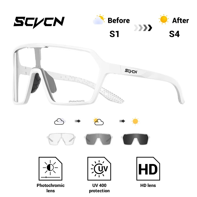 Unisex Photochromic Outdoor Sports Sunglasses - UV400 Protective Eyewear for Cycling, Running, and Hiking