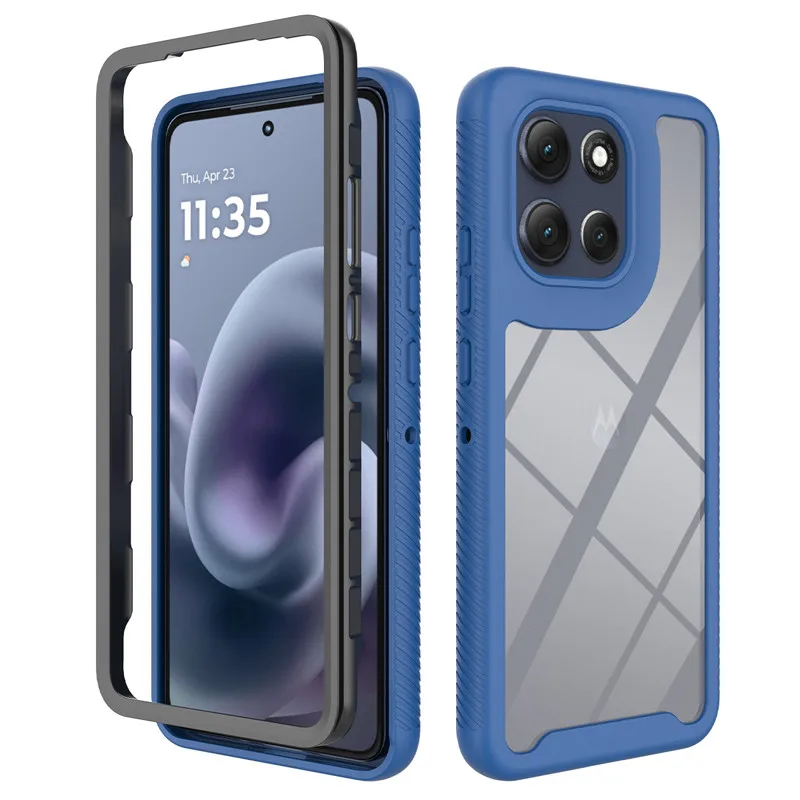 Shockproof Dual-Layer Transparent Back Cover Case