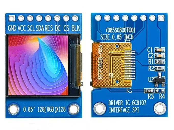 IPS 0.85 inch 8PIN/12PIN SPI TFT LCD Display Screen GC9107 Drive IC 128(RGB)*128