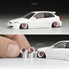 BNDS 1/64 Metal Wheel Hubs Rubber Tires Alloy Design Rims Modified Parts JDM VIP Style for Model Cars Vehicle 1:64 4pcs Set 6