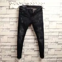 Man's Summer New Elastic Slim Fit Korean Spirit Guy Leggings Skinny Black Denim Jeans Casual Men Designer Ripped Pants