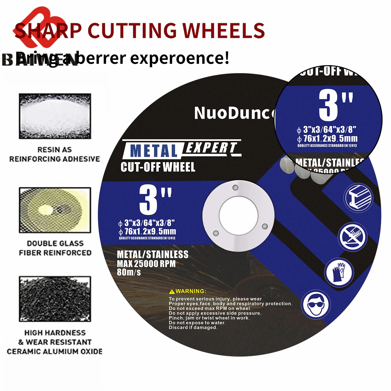 Cut Off Wheels 5-20PCS 75mm x 1.0mm x 9.5mm Metal & Satinless Steel Cutting Disc for Die Grinder Power Tool
