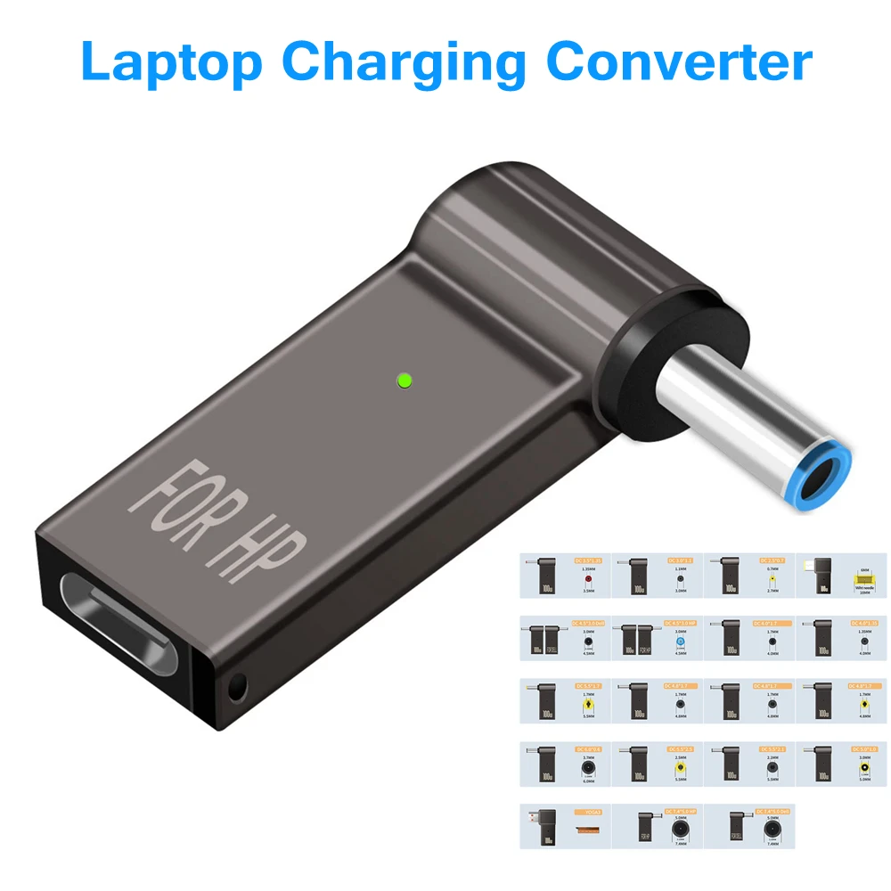 Adaptador de Carregador Portátil Tipo-c Fêmea para dc Masculino Jack Plug de Conversão para hp Dell Notebook pd 100w 5a Charge Converter