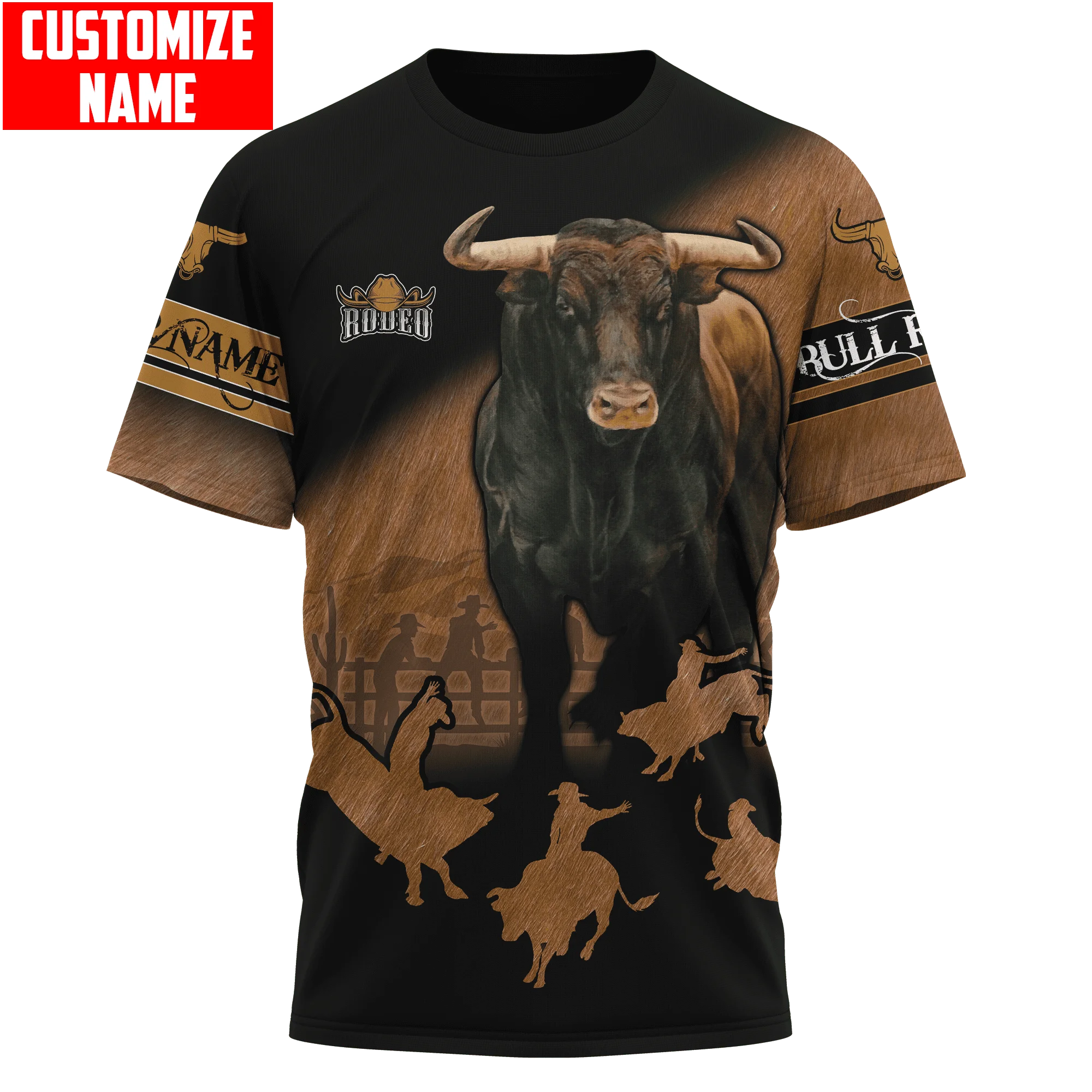 2022 sommer Mode herren t shirt Personalisierte Name Bull Reiten Tattoo 3D Gedruckt Unisex T-shirt straße Beiläufige sport T-shirt DW45 – Detail 9
