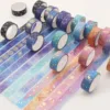 12/24/48 rolls Gold Foil Starry Sky Washi Tape Set- Premium Adhesive Stickers For Scrapbooking, Crafting & Holiday Party Decor 2