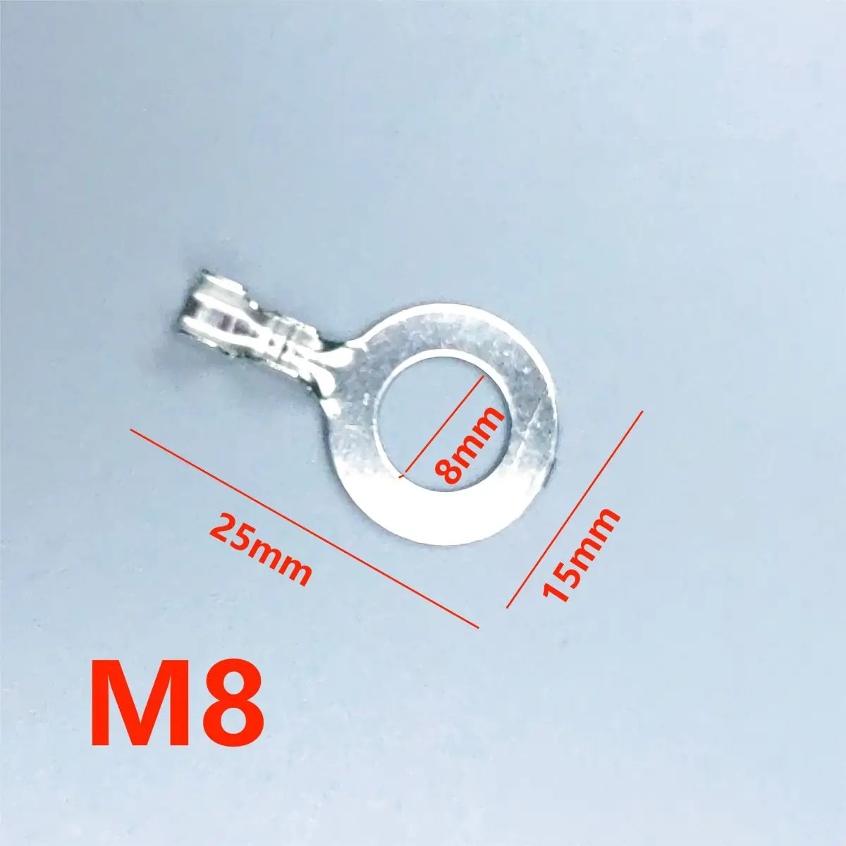 Silver Copper Crimp Terminals Assortment Kit - Ring Lugs Eyes Wire Connectors, Non-Insulated