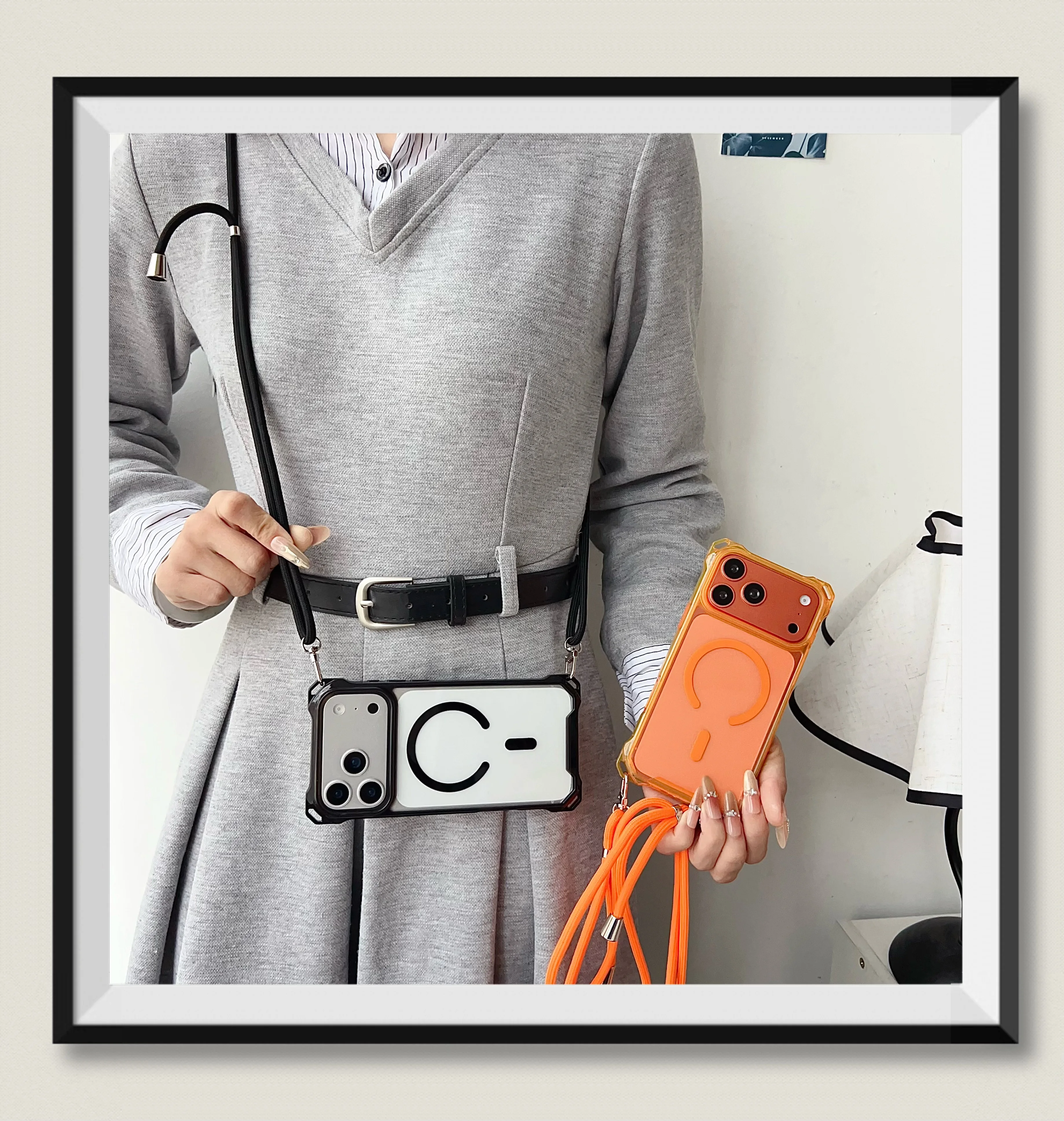 Enhanced Adjustable Crossbody Lanyard Phone Case with Anti-Drop Protection and Magnetic Features
