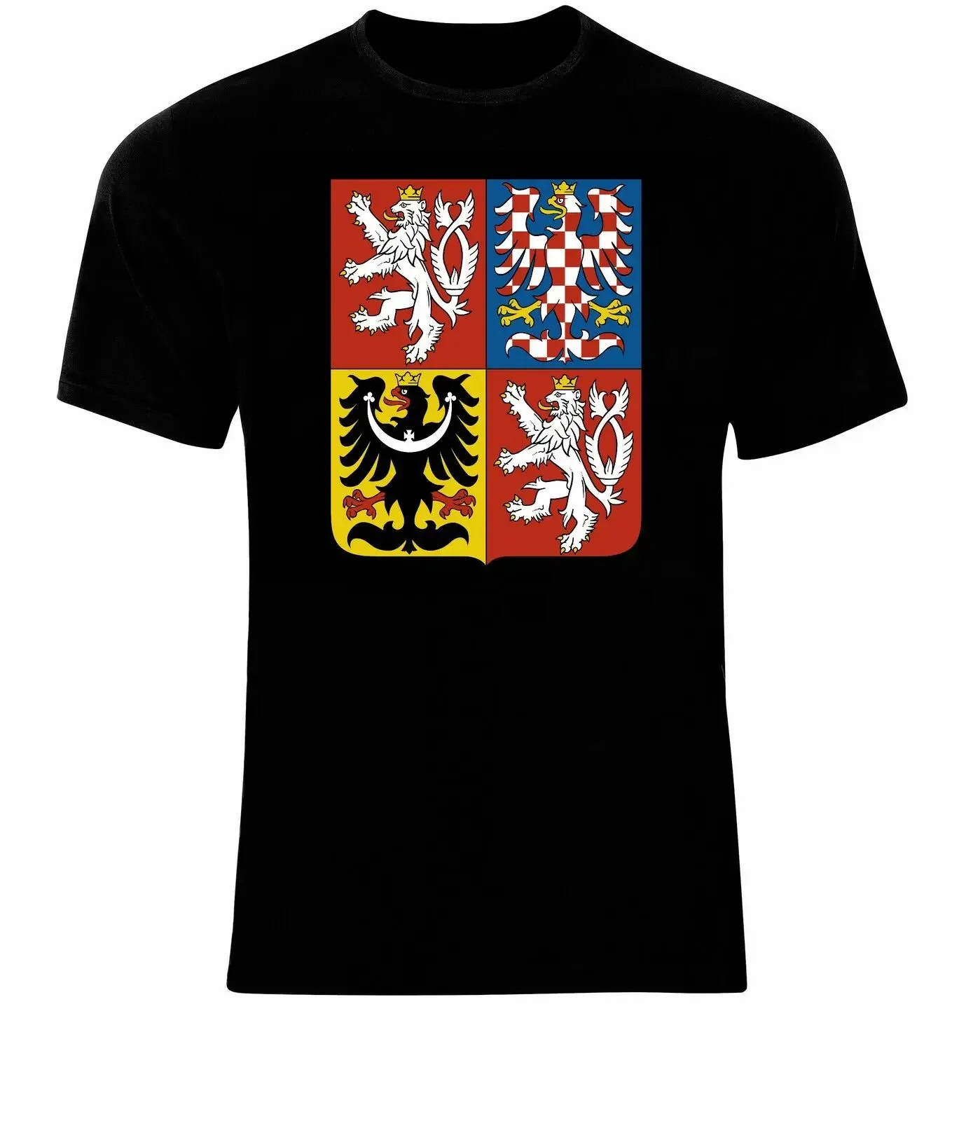 

Coat of Arms of The Czech Republic Czech Arms Flag T-Shirt. Summer Cotton Short Sleeve O-Neck Mens T Shirt New S-3XL