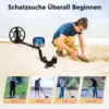 Professional Gold Detector for Treasure Hunt, 10" Search Coil IP68 Waterproof, High Accuracy Metal Detector T11 with LCD 6