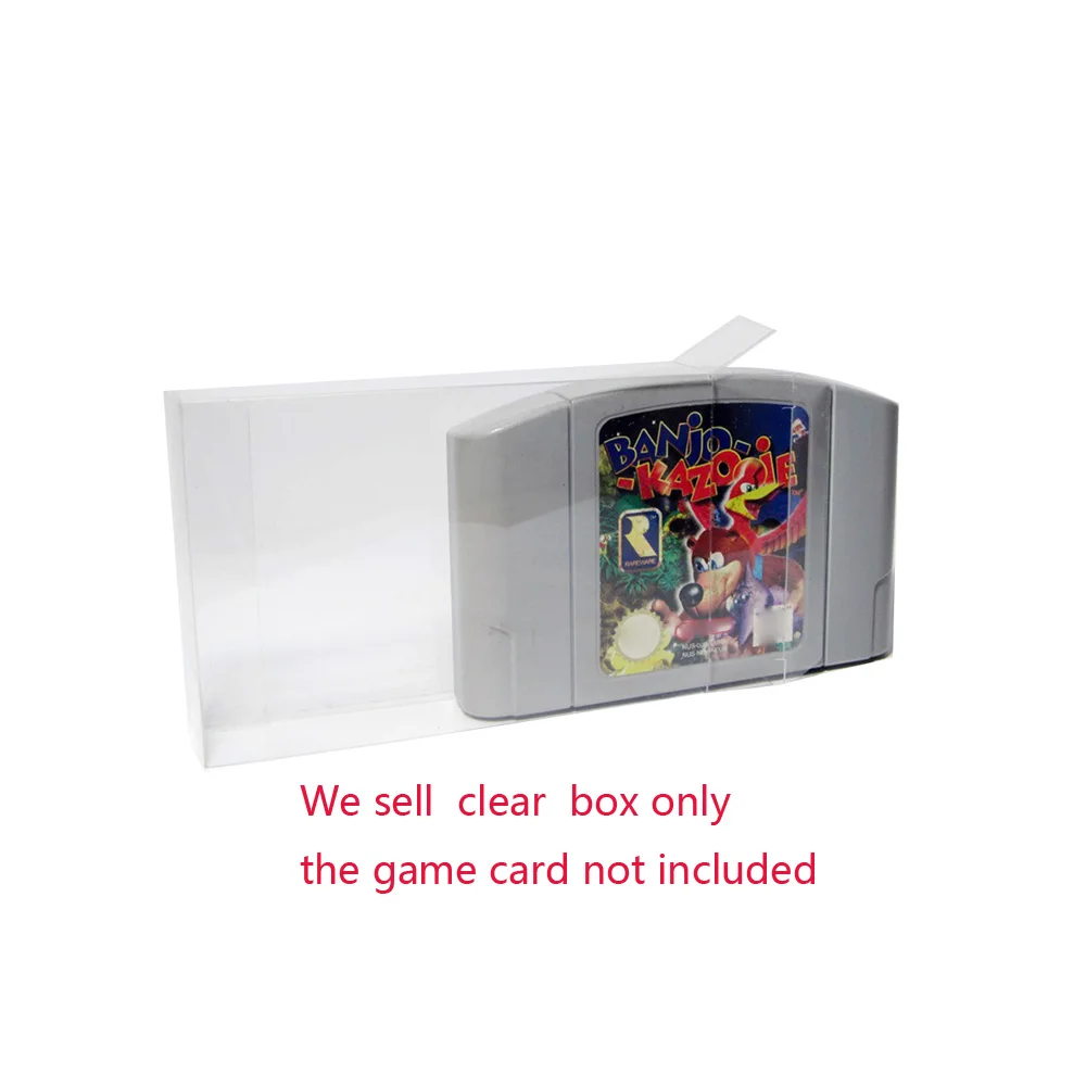 

1000PCS Clear Transparent PET Cartridge Protector for N64 Game Card Plastic PET Case display Boxes