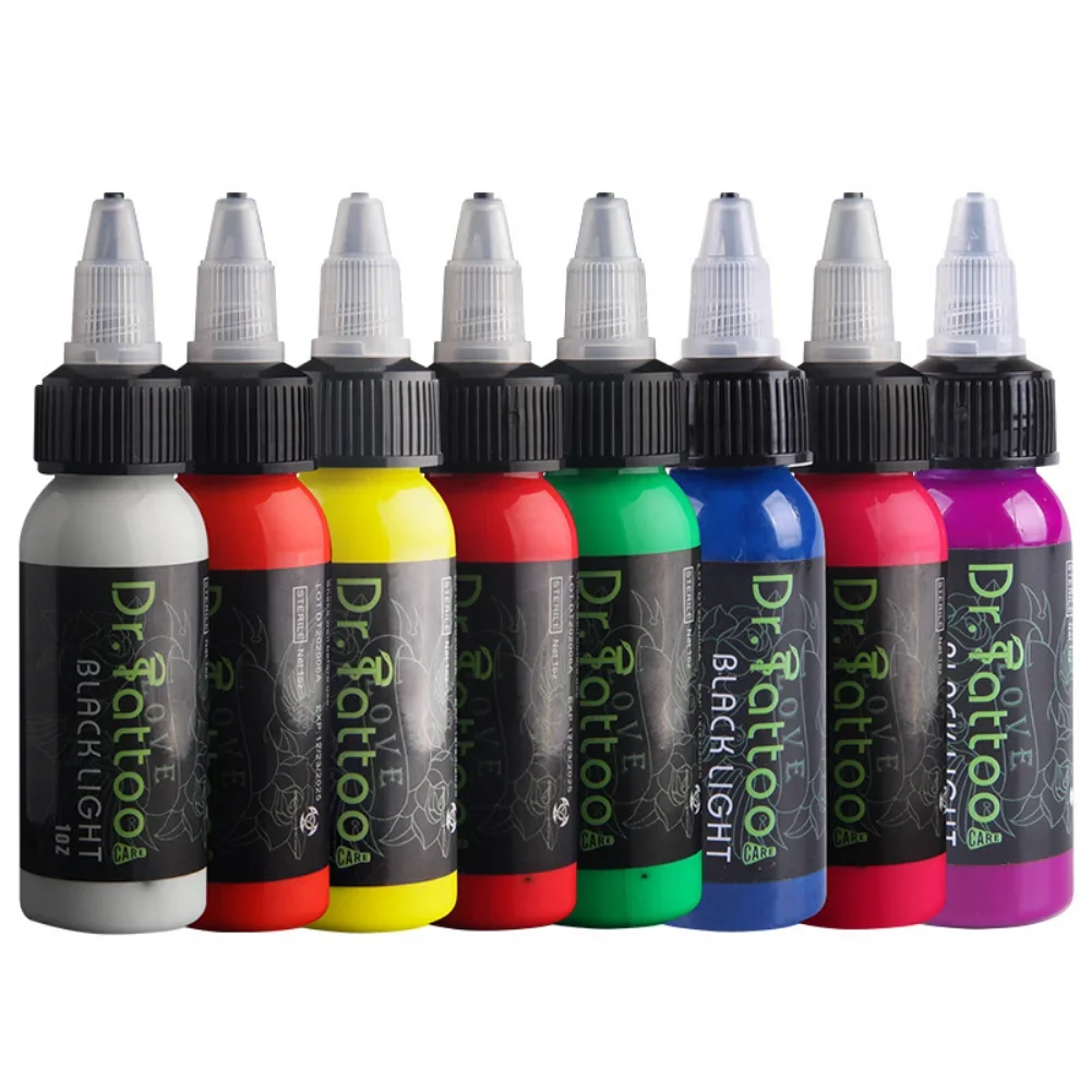 Fluorescent Tattoo Inks Professional Permanent Makeup Body Microblading Easy Coloring Purple Light Pigment 15/30ML tattoo ink tattoo ink pigment tattoo ink kit