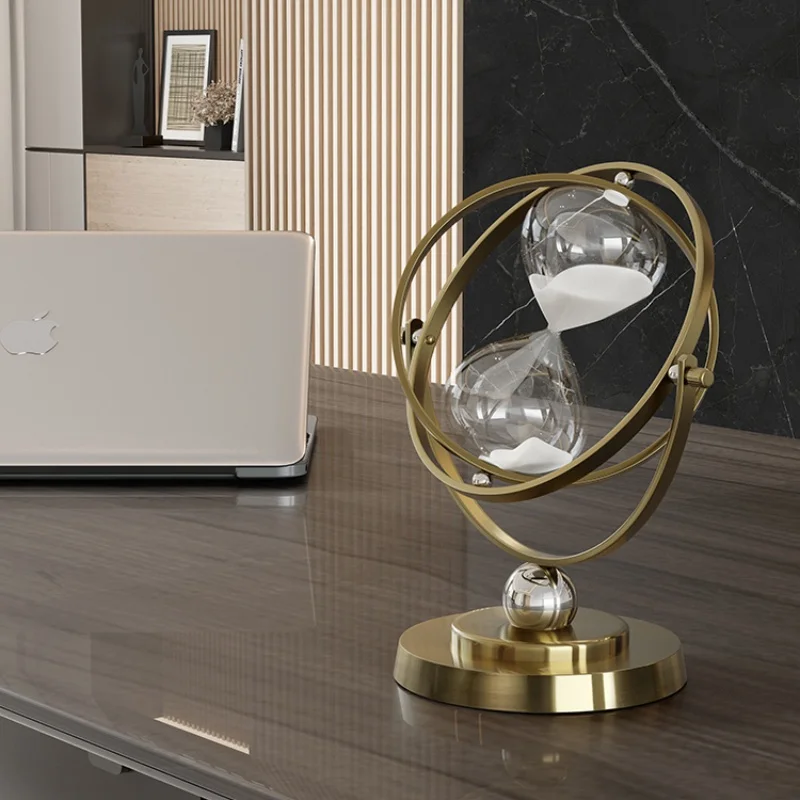 Sand Timer Liquid Hourglass Timer Colored Hourglass Creative Globe Timer Nordic Sand Clock Retro Sandglass Time Hourglass Desktop Decor Luxury Living Room Decoration Home Ornament