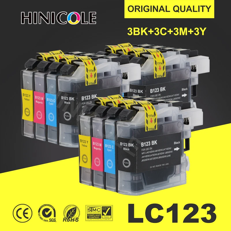 Compatible LC121 LC 123 LC123 Ink Cartridge For Brother DCP-J552DW DCP-J752DW MFC-J470DW MFC-J650DW Inkjet Printer printer supplies,ink cartridge,inkjet ink cartridge