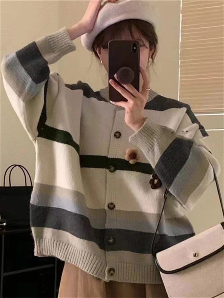 

Winter Women Sweater Knitted Cardigan Oversize Girls Sweater Woman Cashmere Pullover Tops Long Sleeve Maxi Vintage Y2k Thick