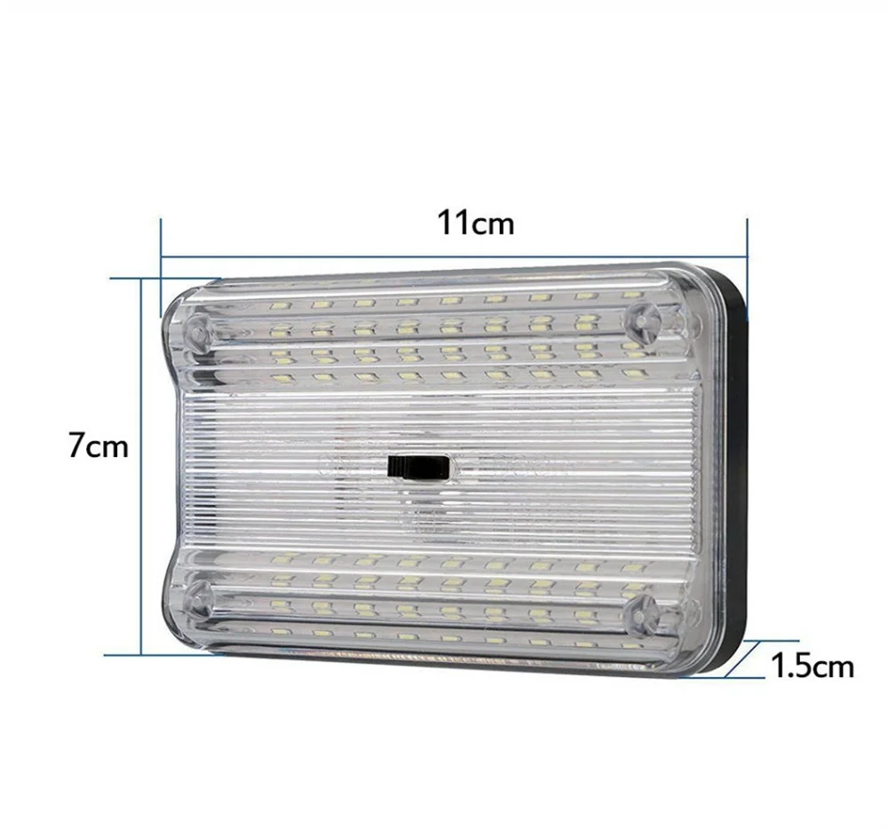Plafonnier LED 12V Pour Voiture - 36 LED Blanc - Universel - Intérieur Auto, Camion, Van