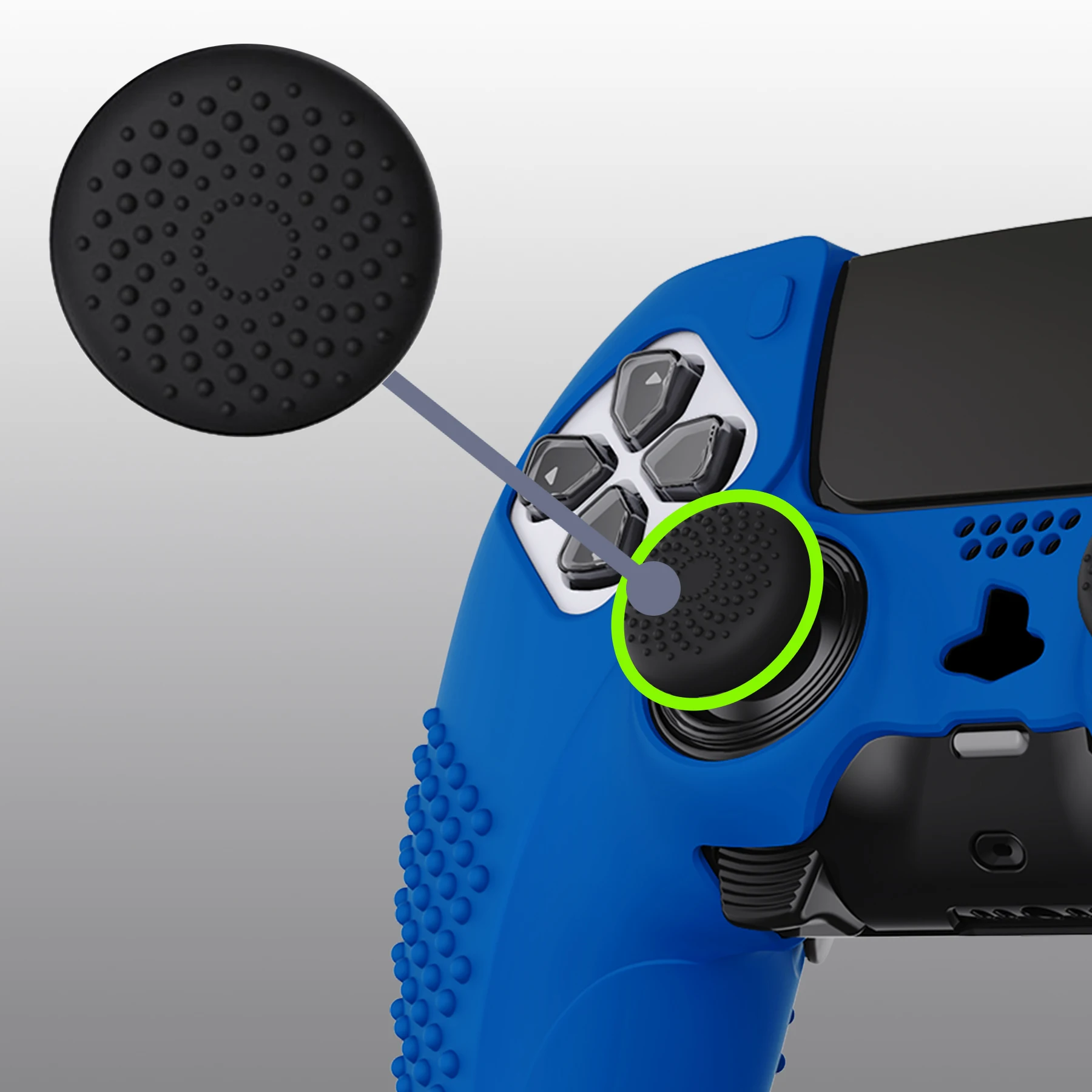 Capa de Silicone Antiderrapante Playvital Edição Cravejada 3d Estojo Protetor para Controle Ps5 Edge Pele com Tampas de Aperto do Polegar - Image 5