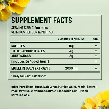 Mullein Gummies - Supports Respiratory Health, Maintains Lung Health, Aids Digestion, and Boosts Immunity 2