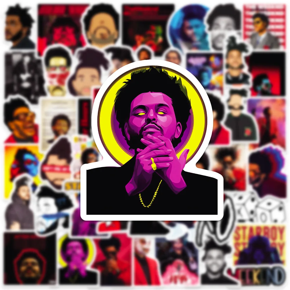 50Pcs The Weeknd 스티커 컴퓨터 전화 케이스 장식 워터 컵 방수 스티커 DIY 장난감