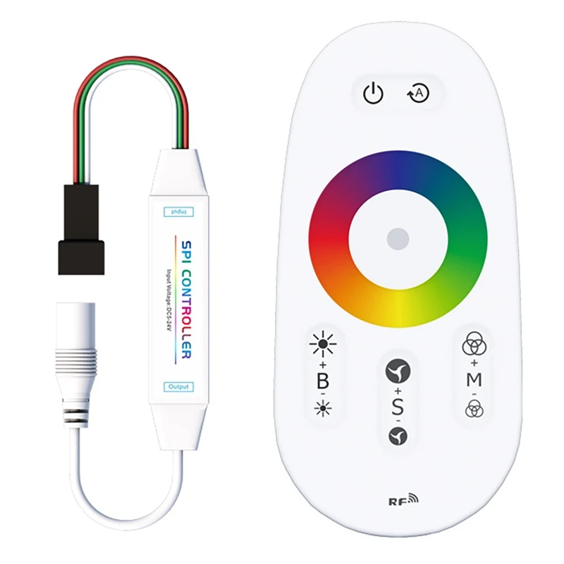 Kontroler LED Mini symfonia 2.4G bezprzewodowa pełna prasa 433 RF pilot zdalnego sterowania kontroler LED ściemniacz markizy (RGB)