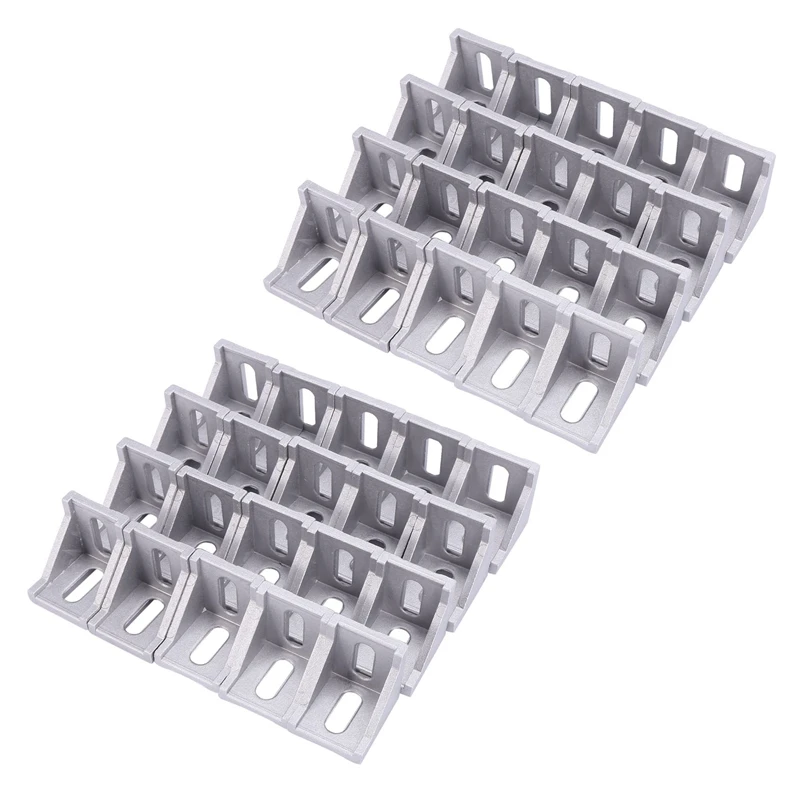 

Retail 40Pcs 4040 Aluminum Corner Brackets Corner Fitting Angle 40 X 35 Connector Fastener For 4040 Industrial Aluminum Profile