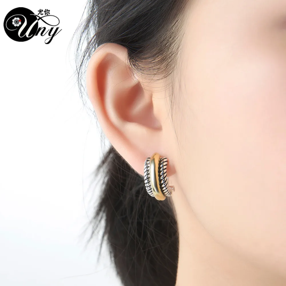 UNY Earring Antique Jewelry Earrings Designer Inspired David Women Earring Brand French Clip CZ Cable Wire Vintage Earrings Gift 2