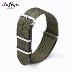 Durable Ribbed Nylon Watch Strap - Military - Style Watchband Accessory - 22mm (Army Green)
