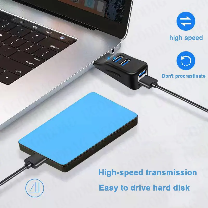 Mini Portas Usb 3.0 2.0 Hub de Transferência Dados de Alta Velocidade Divisor Adaptador para Notebook Macbook Pro Ipod Portátil u Disco Usb Conversor - Imagem 5