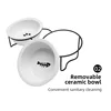 1 Set Elevated Ceramic Cat Bowls 1 Set Non-Slip Ceramic Cat Food And Water Bowls With Iron Bracket, Elevated Tilted Cat Feeder 5