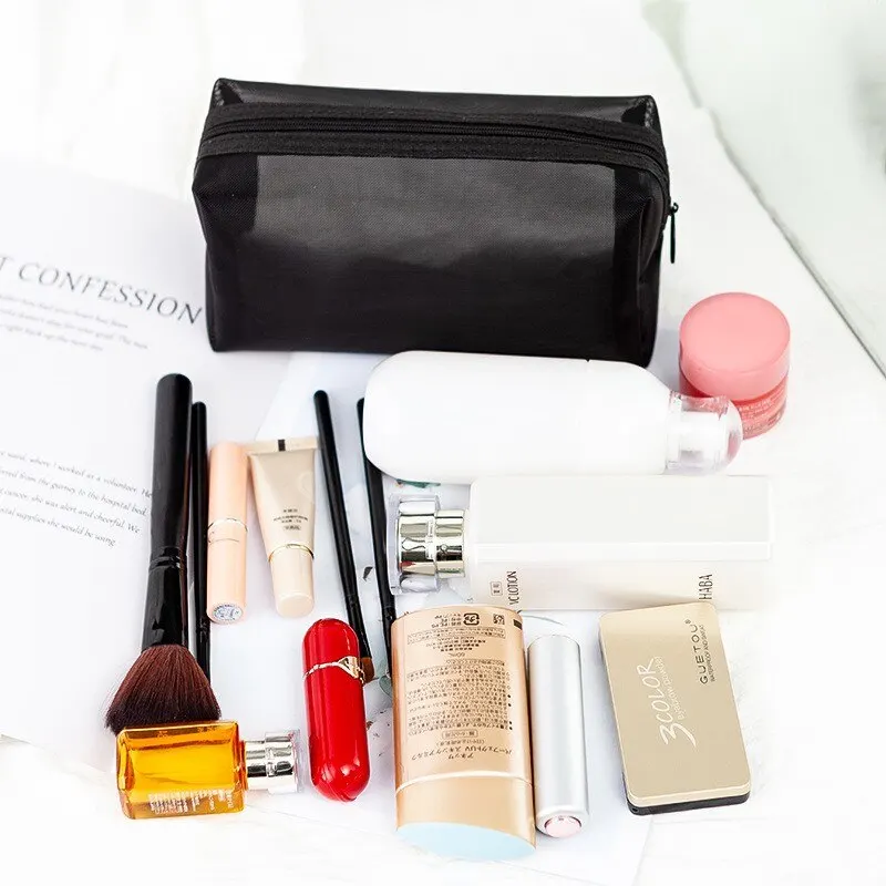 Cosmetic bag Transparent Mesh Multifunctional Travel Washing Hollow Portable Storage