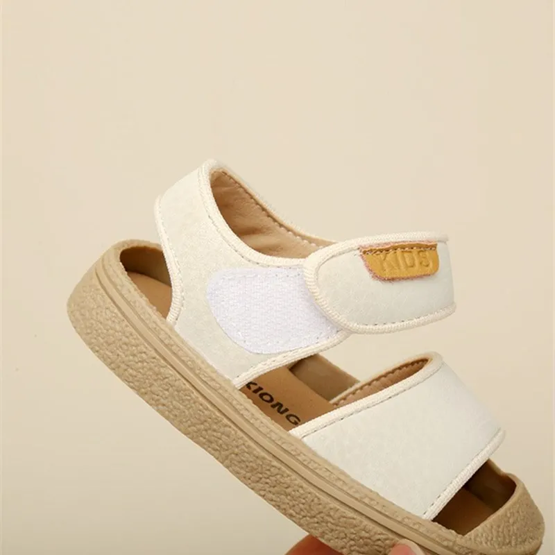New Summer Baby Shoes For Boys Leather Closed Toe Girls Sandals Soft Sole Non-slip Fashion Toddler Kids Sandals 15-25