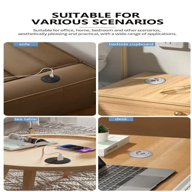 내장형 데스크탑 멀티 포트 USB2.0-USB TYPE-C 충전 커넥터 연장 코드 숨겨진 고속 충전 케이블Hot