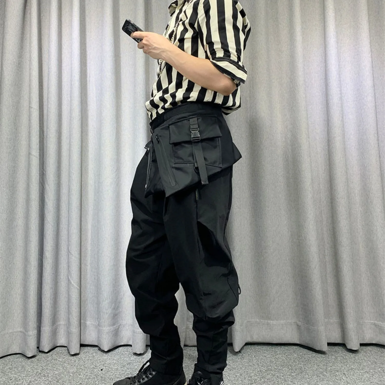 Irregular Design Multifunction Hip Hop Crossbody Waist Pack Unisex Street Casual Motorcycle Techwear