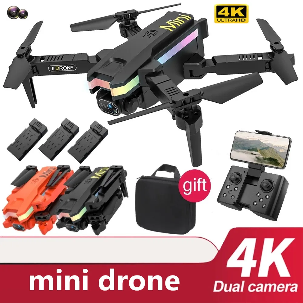 Mini Drone 4k Hd Camera 3D Flip Headless Mode Foldable 10 Mins Flight Time Quadcopter Dron Gift Toy | Игрушки и хобби