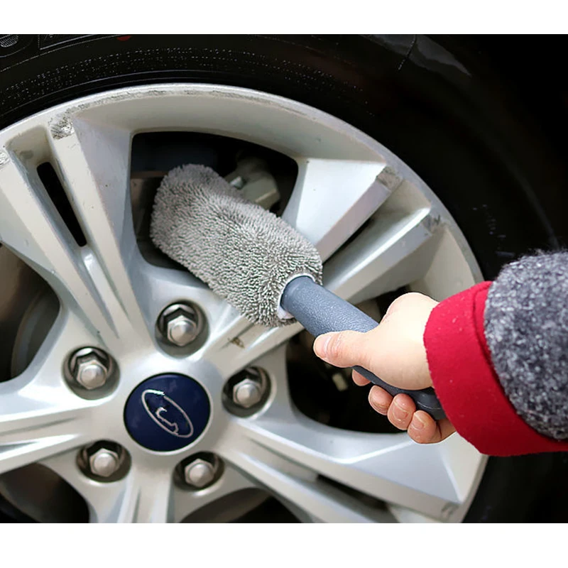 Cleaning Brush Microfiber Wash Wheel Detailing Car Tire Hub Long Handle Car Trunk Motorcycle Auto Washing Tools