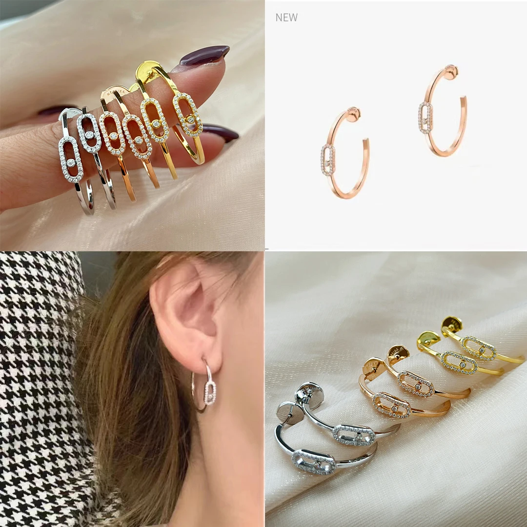 

Cmon Kstar Original Design C-shaped Large Circle Simple Earrings for Women 18k Gold Plated Fashion Party Luxury First Gift