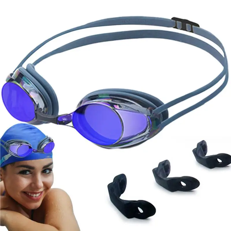 

Adult Swimming Goggles HD Mirrored Swim Goggles Anti Fog Waterproof No Leaking Polycarbonate Lens With Comfortable Dual Strap