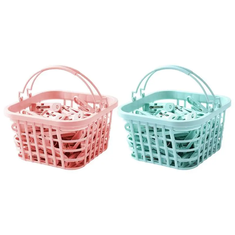 

Clothesline Clips Clothes Laundry Hanging Clip Pegs With Basket Weather Resistant Bucket With Drainage Holes Underwear Organizer