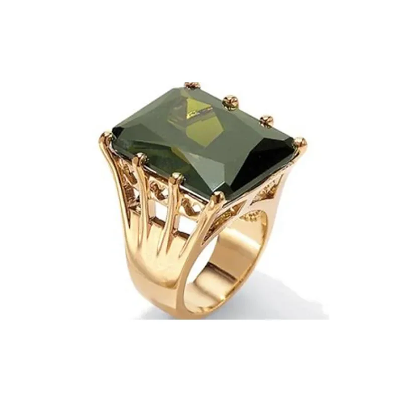 Ladies Emerald Sapphire Ring Romantic Classic Drop Valentine's Day Gift