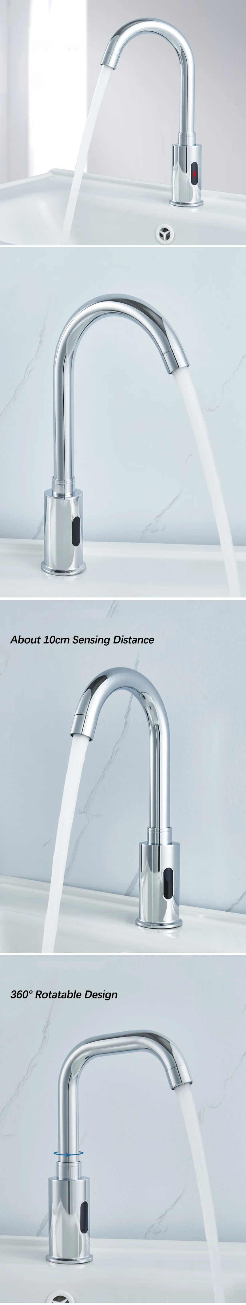 Description Picture 2 of itemAutomatic Infrared Induction Bathroom Basin Faucet.Chrome Smart Sensor Sink Faucet.Touchless Cold Hot Water Mixer Tap Crane.