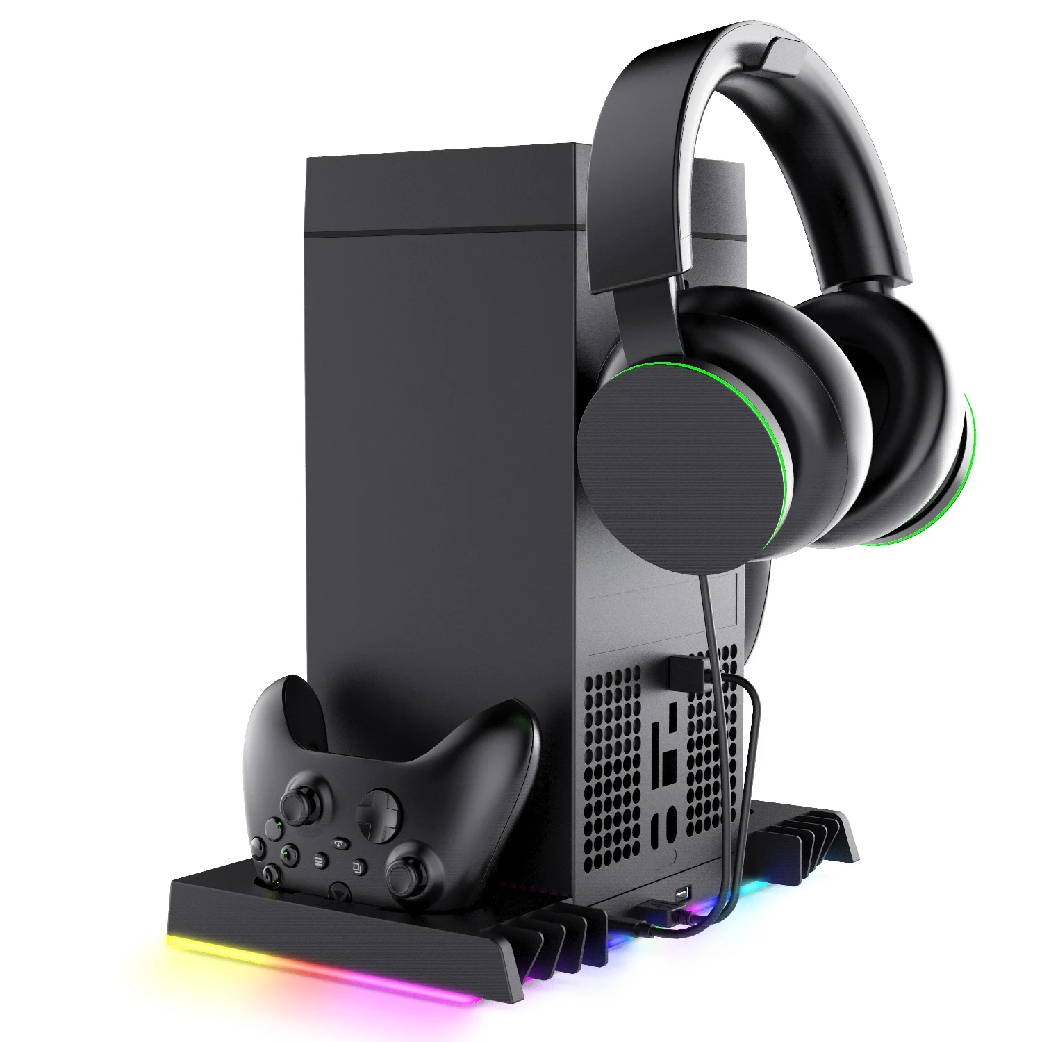 IPEGA Stand for Xbox Series X Console,Smart Temperature Control Dock + Overhead Cooling Fan with RGB Light Stand XBX024S