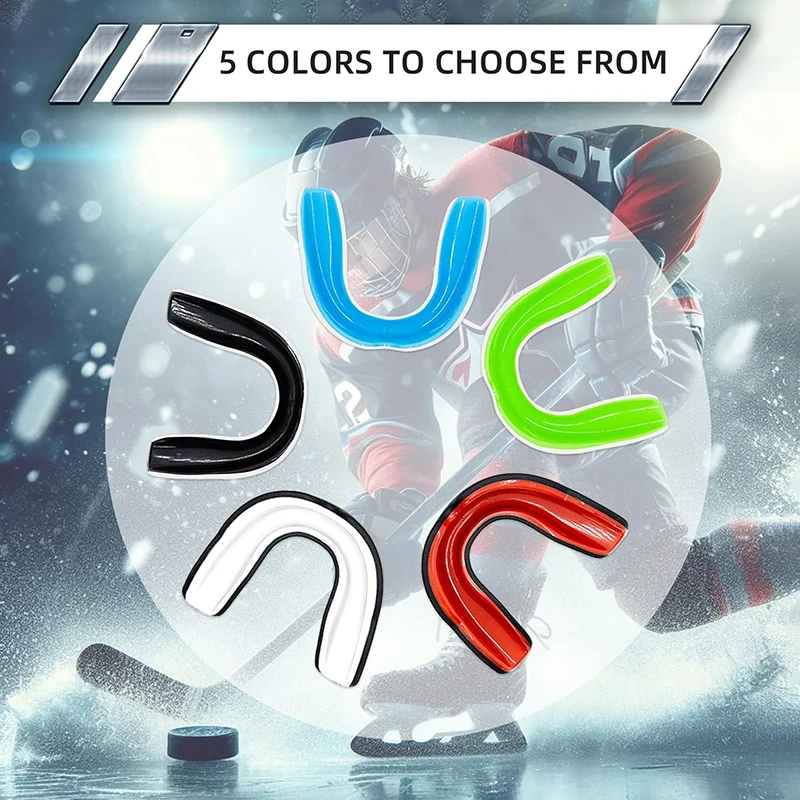 5Pcs Youth Mouth Guard for Sports Child Teen Mouthguard with Case for Football Lacrosse Basketball Boxing Taekwondo MMA Karate