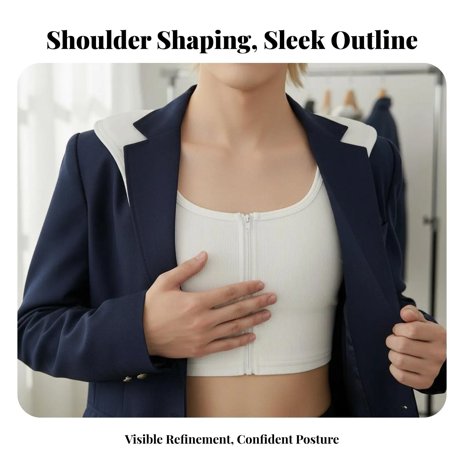 패딩 처리된 어깨끈 조끼, 몸매를 잡아주는 슬리밍 조끼, 풀오버 디자인, 피부에 부드러운 소재, 코스프레 행사, 일상복으로 적합