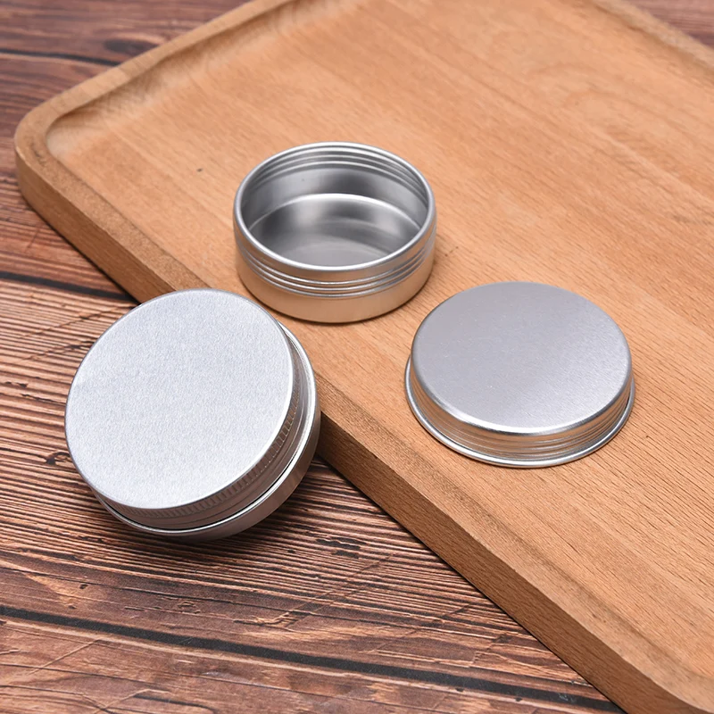 5Pcs Aluminum Mini Round Tin Metal Container Bottles Storage Jar Screw Lids Box