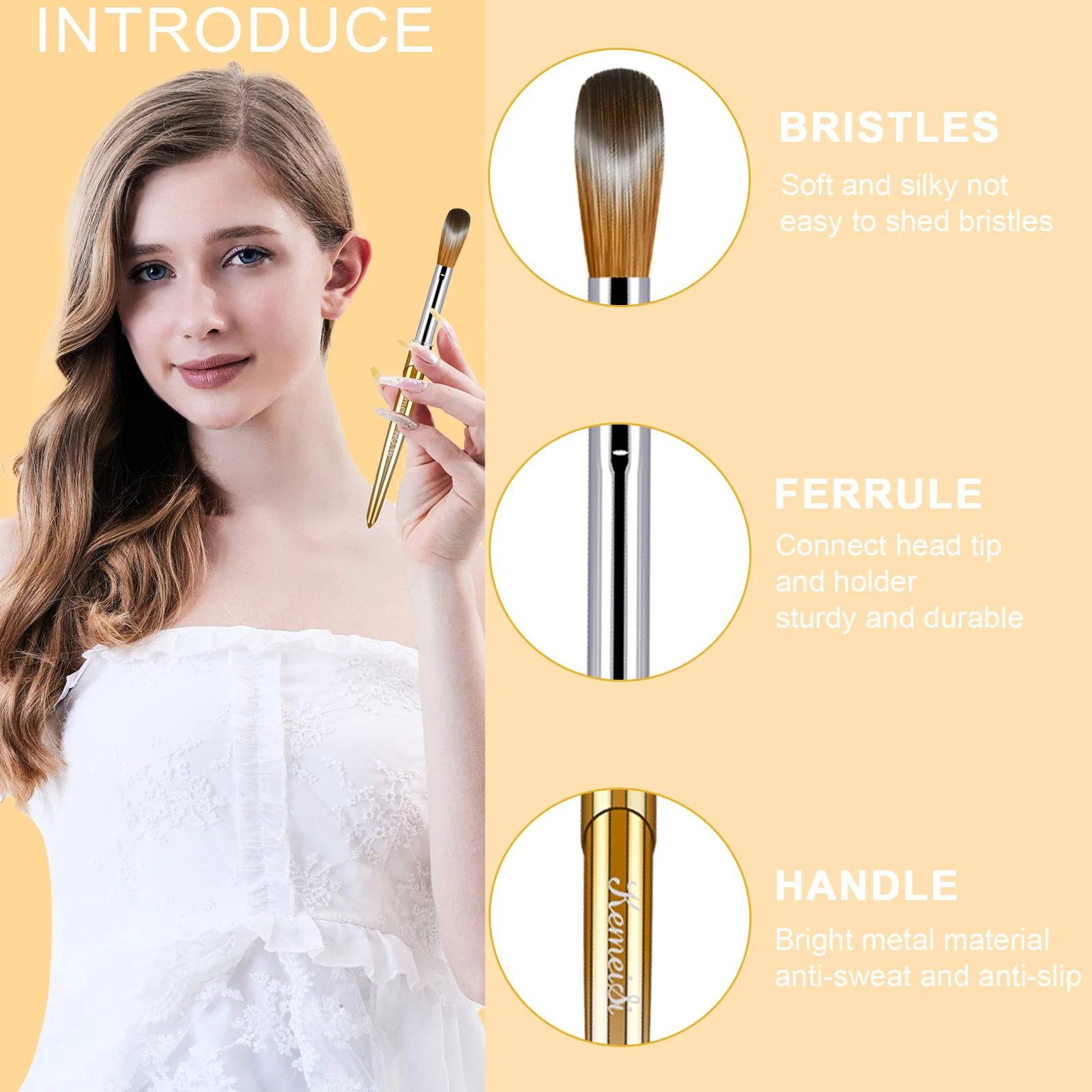 4pcs Kolinsky Acrylic Nail Brush Good Quality Nail Art Mink Brush Wood Handle Gel Builder Manicure Brush Drawing Tools 2
