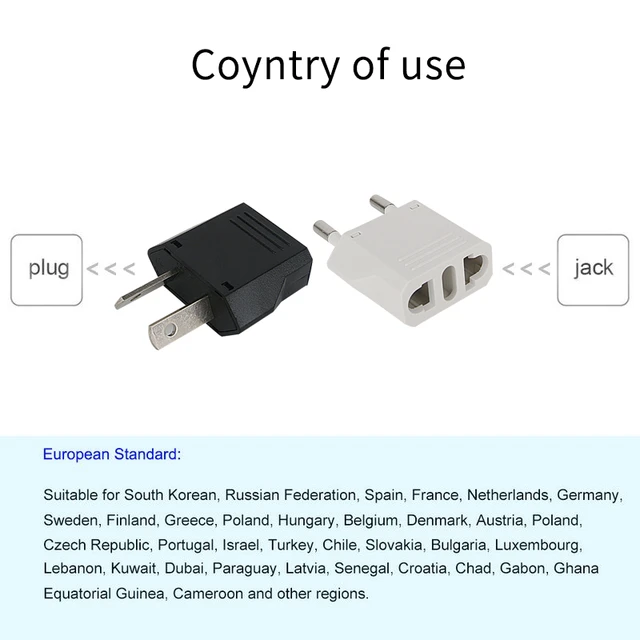 Adaptador de Enchufe Europeo a Americano