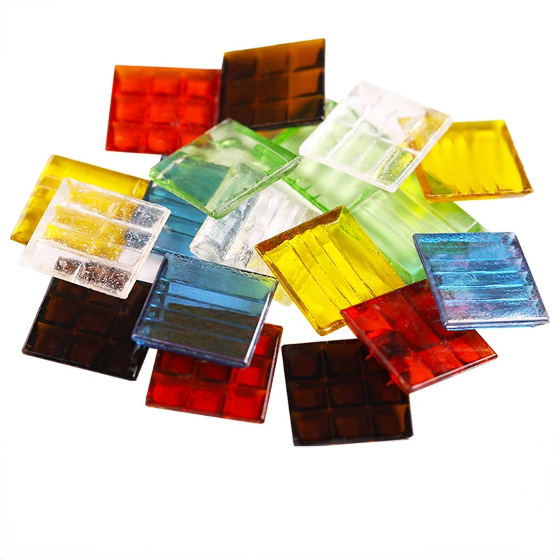 

200g 2cm Square Mosaic Tiles Multi Color Glass Mosaic Tiles DIY Mosaic Making Stones for Craft Hobby Arts Wall Decoration