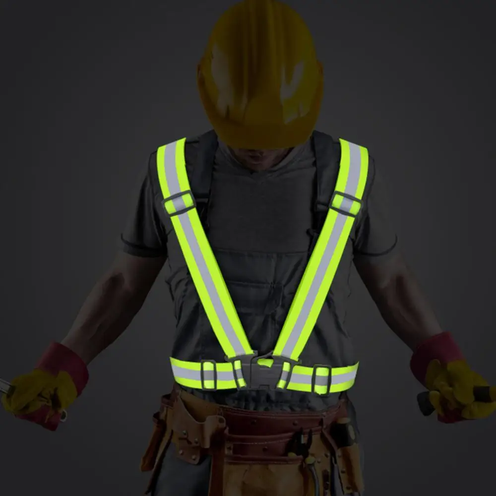 

Adjustable Outdoor Running Cycling Vest Harness Reflective Belt Work Safety Jacket Fluorescence Reflective Vest Riding Clothing