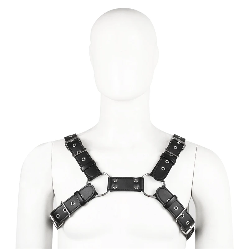 

Mens Chest Harness Belts Leather Fetish Men Clothing Gothic Punk Rave Gay Tops Sexual Body Harness Straps for Stage Clubwear