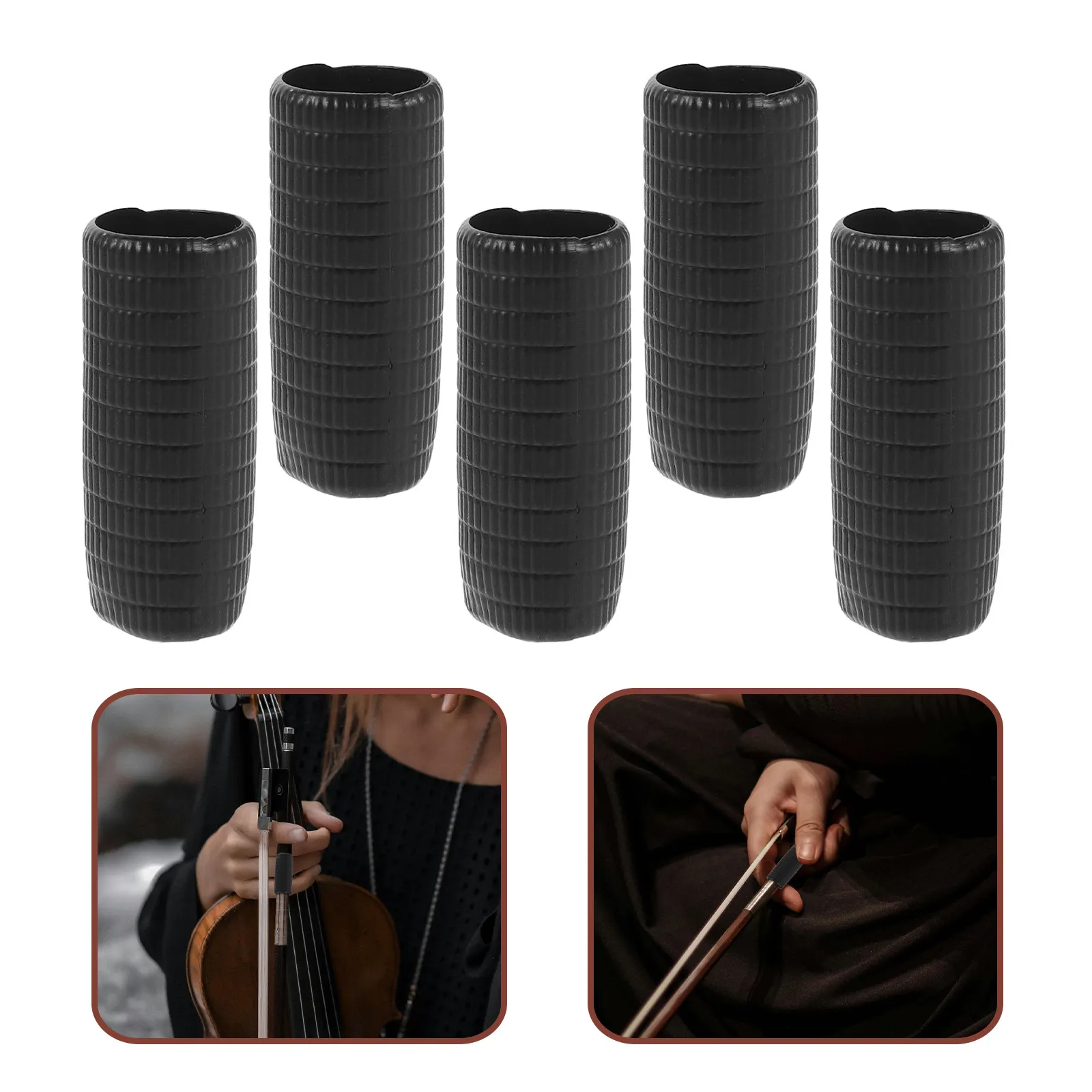 5Pcs 재사용 가능한 바이올린 보우 그립 고무 슬리브 비올라 첼로 학생용 전문..