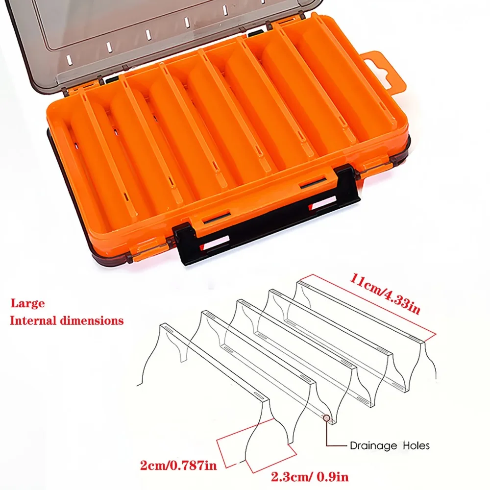 Fishing Tackle Box Sided Fishing Tackle Box 12-14 Cells Bait Lure Hook Storage Box Fishing Tool Accessories Storage Carp For Fishing Wobblers